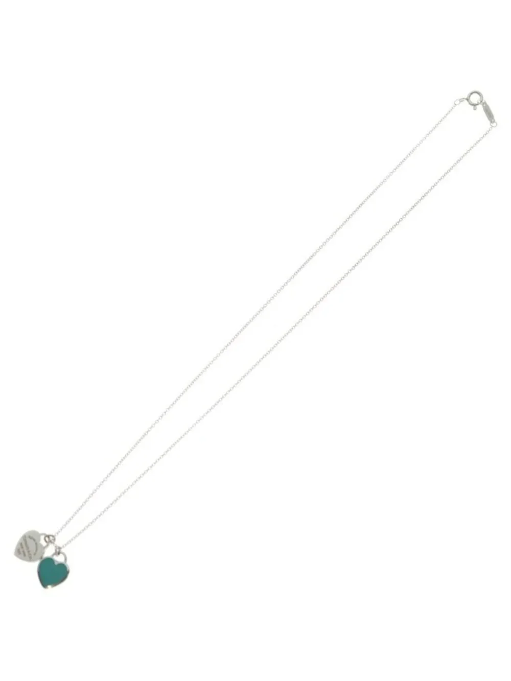 Tiffany & Co Return to Tiffany Mini Double Heart Tag Pendant Chain Necklace